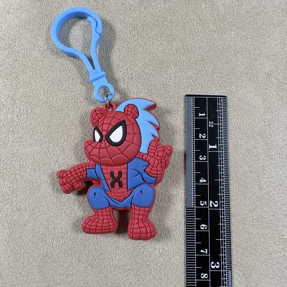 Spider Hero Style Backpack Clip Keychain Zipper Pull Red Blue Novelty PVC